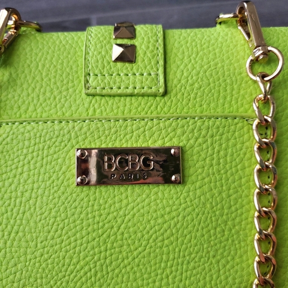BCBG Neon Green & Gold  Crossbody Bag - Picture 9 of 9